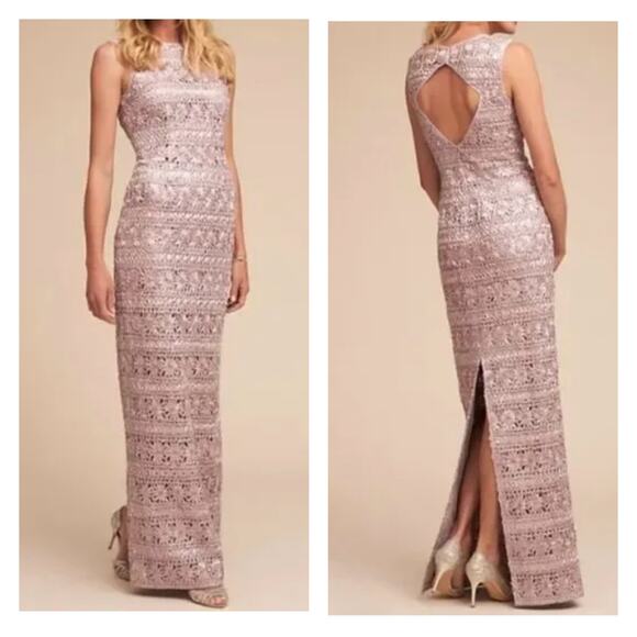JS Collections Dresses & Skirts - JS Collections Column Maxi Dress Sz 10 Pink Mauve Floral Bridesmaid Wedding Gown